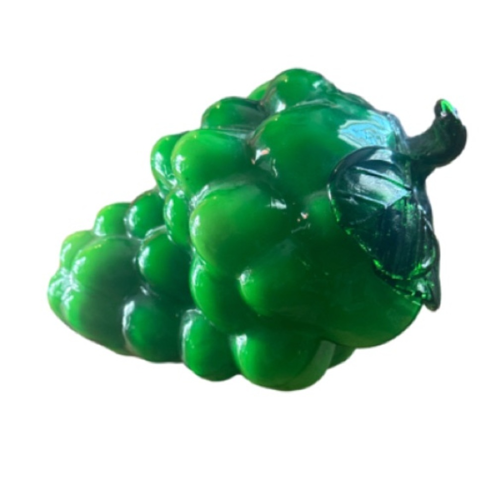 Green Glass Grape Decor